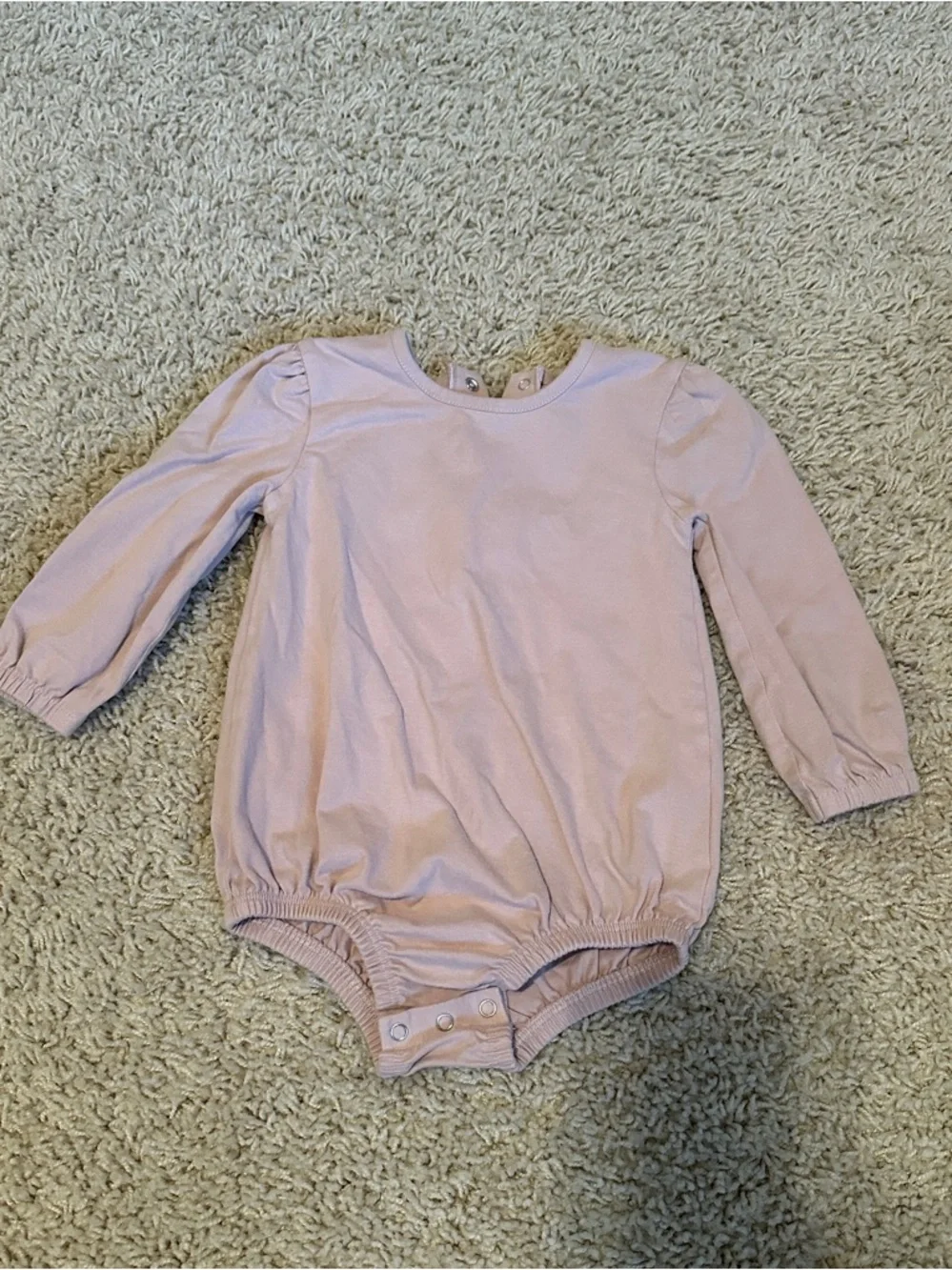 Pehr Long-Sleeve One-Piece Bodysuits - Mauve & Cream Floral